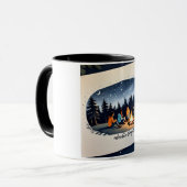 Kamperen met vrienden onder sterrenhemel mok (Voorkant links)