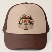 Kamperen Moderne Retro Typografie Trucker Pet (Voorkant)