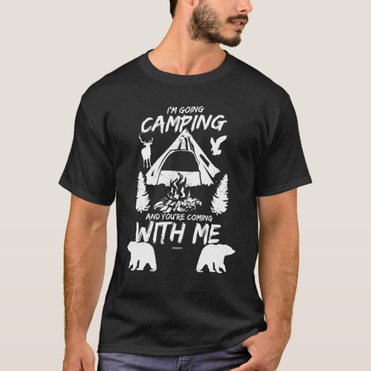 Kamperen natuur dieren wildernis bergen bos t-shirt (Voorkant)