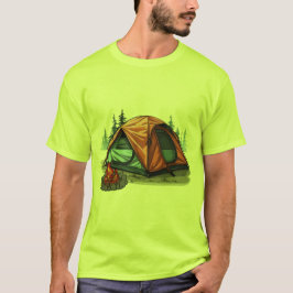 Kamperen per tent in groene natuur t-shirt