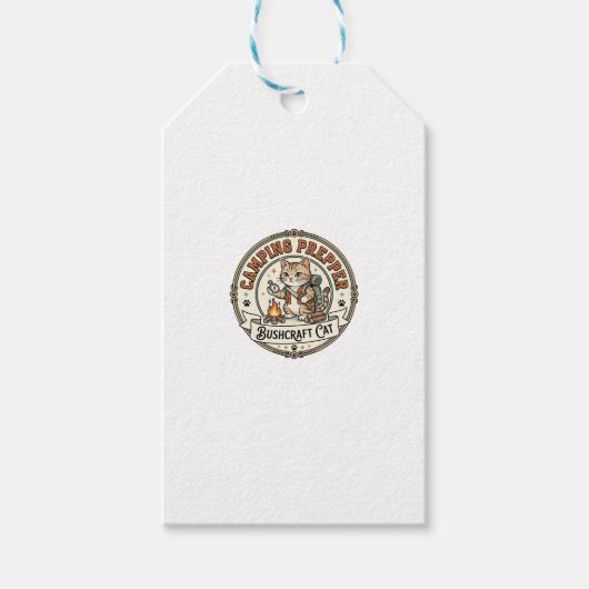 Kamperen Prepper Bushcraft Kat Kamperen Prepper Bu Cadeaulabel (Voorkant)
