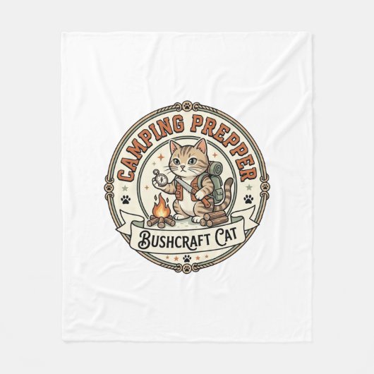 Kamperen Prepper Bushcraft Kat Kamperen Prepper Bu Fleece Deken (Voorkant)