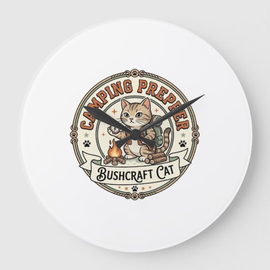 Kamperen Prepper Bushcraft Kat Kamperen Prepper Bu Grote Klok (Voorkant)