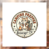 Kamperen Prepper Bushcraft Kat Kamperen Prepper Bu Raamsticker (Vel 2)