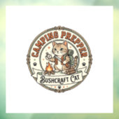 Kamperen Prepper Bushcraft Kat Kamperen Prepper Bu Raamsticker (Vel 3)