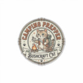 Kamperen Prepper Bushcraft Kat Kamperen Prepper Bu Sticker (Voorkant)