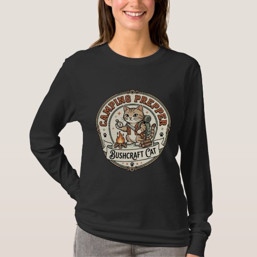 Kamperen Prepper Bushcraft Kat Kamperen Prepper Bu T-shirt (Voorkant)