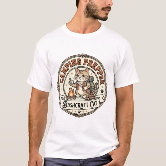 Kamperen Prepper Bushcraft Kat Kamperen Prepper Bu T-shirt (Voorkant)