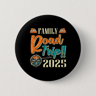 Kamperen Reizen Passende Familie Roadtrip 2025  Ronde Button 5,7 Cm