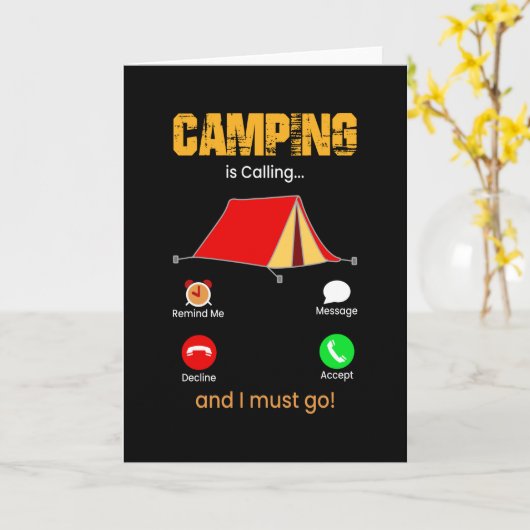 Kamperen roept kaart (Gele Bloem)