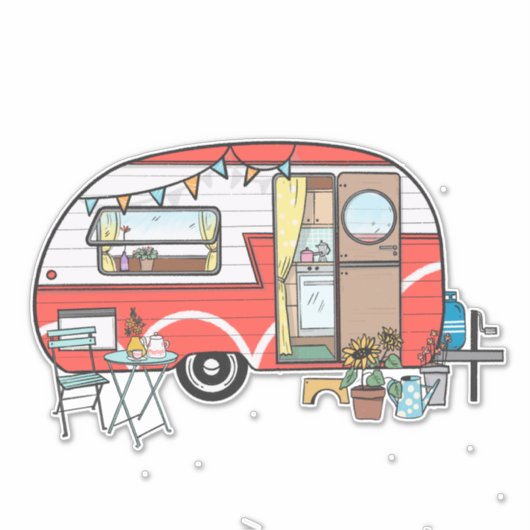kamperen sticker (Voorkant)