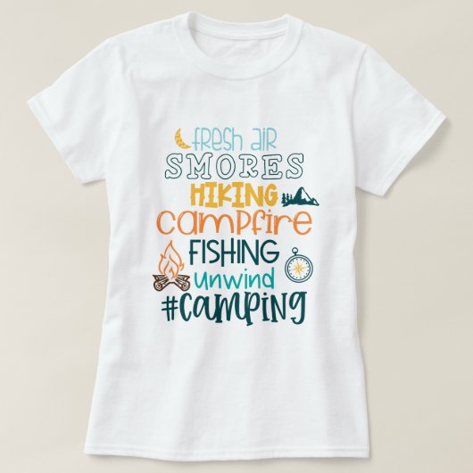 Kamperen T-shirt (Design voorkant)