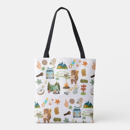 kamperen tote bag (Achterkant)