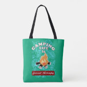 kamperen tote bag (Achterkant)
