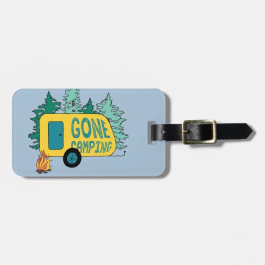 Kamperen Verloren Zomer Kamp Clipart Happy Trails  Bagagelabel (Voorkant horizontaal)