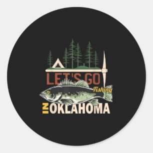 Kamperen Vissen In Oklahoma - Natuur Oklahoma Vis Ronde Sticker
