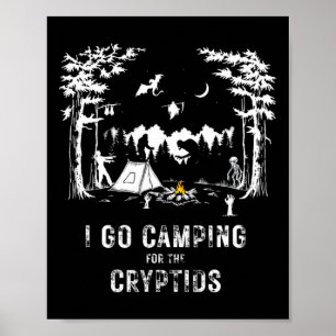 Kamperen voor de Cryptiden Bigfoot Mothman Alien S Poster