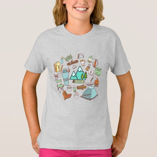 Kamperen, Wandelen, Avontuur T-shirt (Voorkant)
