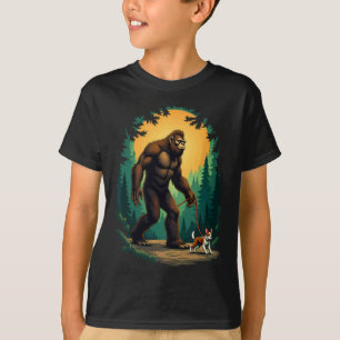 Kamperen Wandelen Bigfoot Lopen Met Boston Terrier T-shirt