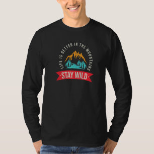 Kamperen Wilde Verblijf Wandelvakantie Berg Zomer T-shirt