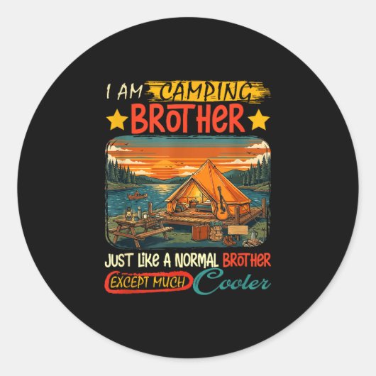 Kamperende broer definitie veel coolere vader ronde sticker (Voorkant)