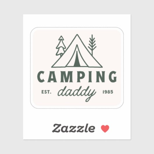 Kamperende papa vader camper vader groen sticker (Vel)