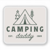 Kamperende papa vader camper vader groen sticker (Voorkant)