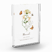Kamperfoelie Geboortemaand Bloem Fotoblokken (Links)