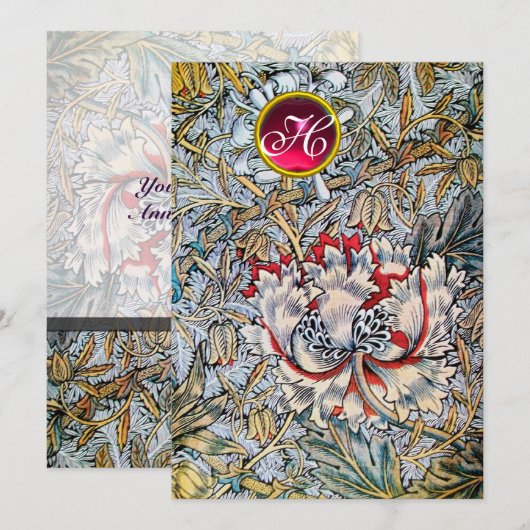 KAMPERFOELIE Rood Robijn Monogram Champagne Metaal Kaart (Voorkant / Achterkant)