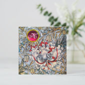 KAMPERFOELIE Rood Ruby Monogram Metaalglans Kaart (Staand voorkant)