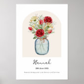 Kamperfoelie Roos Geboortemaand Bloem Poster (Voorkant)