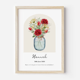 Kamperfoelie Roos Geboortemaand Bloem Poster