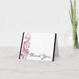 Kamperfoelie Roze Afgeronde Hoek Trouw Bruidsboeke Bedankkaart