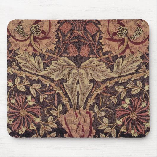 Kamperfoelie van William Morris, Tuin Bloemen Kuns Muismat (Voorkant)