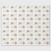  kampers en roze vlamingos cadeaupapier (Vlak)