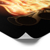 KAMPFIRE VECTOR LOGO HOT FLAMES ZWARTE ACHTERGROND POSTER (Hoek)