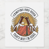Kamping en bier wijn etiket (Enkel label)