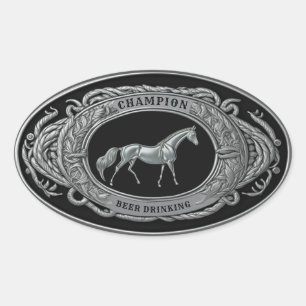 Kampioen Bier Drinken Evenementen Sport Westelijke Ovale Sticker