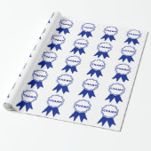 Kampioen Blauwe Lint Cadeaupapier (Uitgerold)