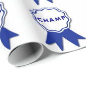 Kampioen Blauwe Lint Cadeaupapier (Rol Hoek)