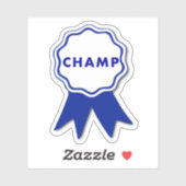 Kampioen Blauwe Lint Sticker (Vel)
