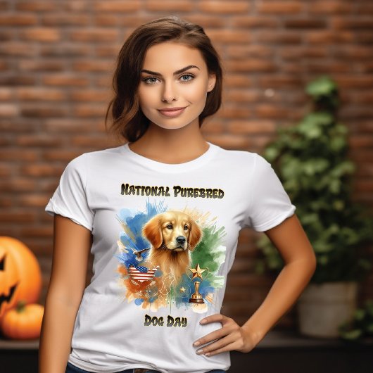 Kampioen Golden Retriever schittert met trofee T-shirt