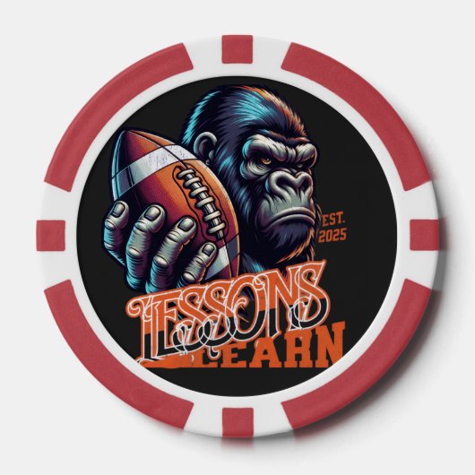 Kampioen Gorilla Lessen Leren Poker Chip (Voorkant)