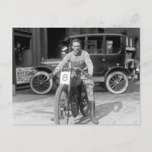Kampioen motorcoureur, 1922 briefkaart (Voorkant)