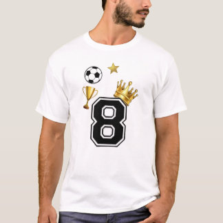 Kampioen Nummer 8 Voetbal Kroon Heren Basis T-shirt