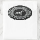 Kampioen Rodeo Clown sportevenement Westerne gesp Ovale Sticker (Tas)