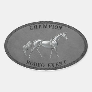 Kampioen Rodeo Evenementen Country Western Broche Ovale Sticker