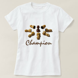 Kampioen schaken pionnen grappig aanpasbaar t-shirt