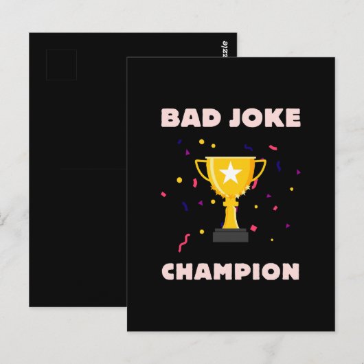 Kampioen slechte grappen briefkaart (Voorkant / Achterkant)