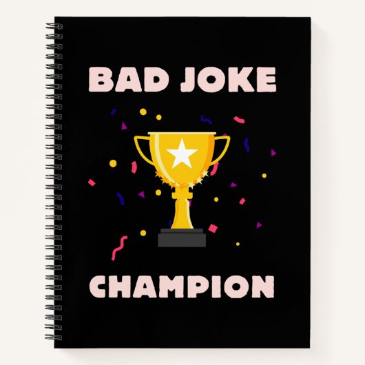 Kampioen slechte grappen notitieboek (Voorkant)